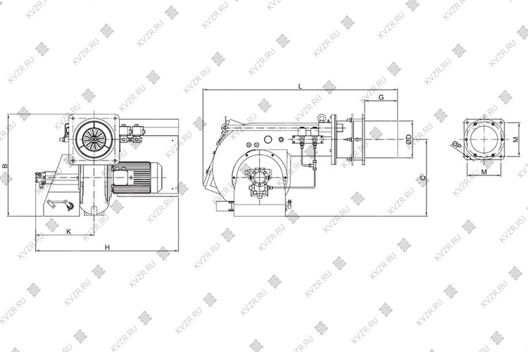 Чертеж дизельной горелки ECO 65